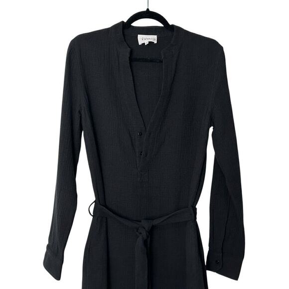 Bird and Knoll Cotton Black Frieda Belted Shirtdress (L) - Picture 6 of 16
